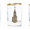 Набор из трех стопок с золотой отводкой(Кремль, латунь) в картонном футляре с накладкой  Подарок для настоящего мужчины